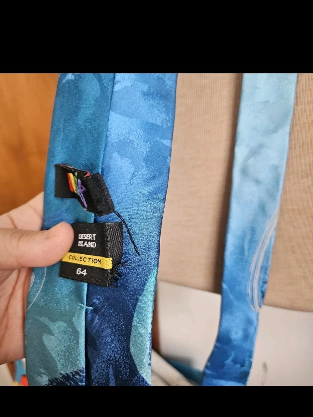 Jerry Garcia Tie Desert Island Collection 64 Silk Abstract Blue Watercolor Mens